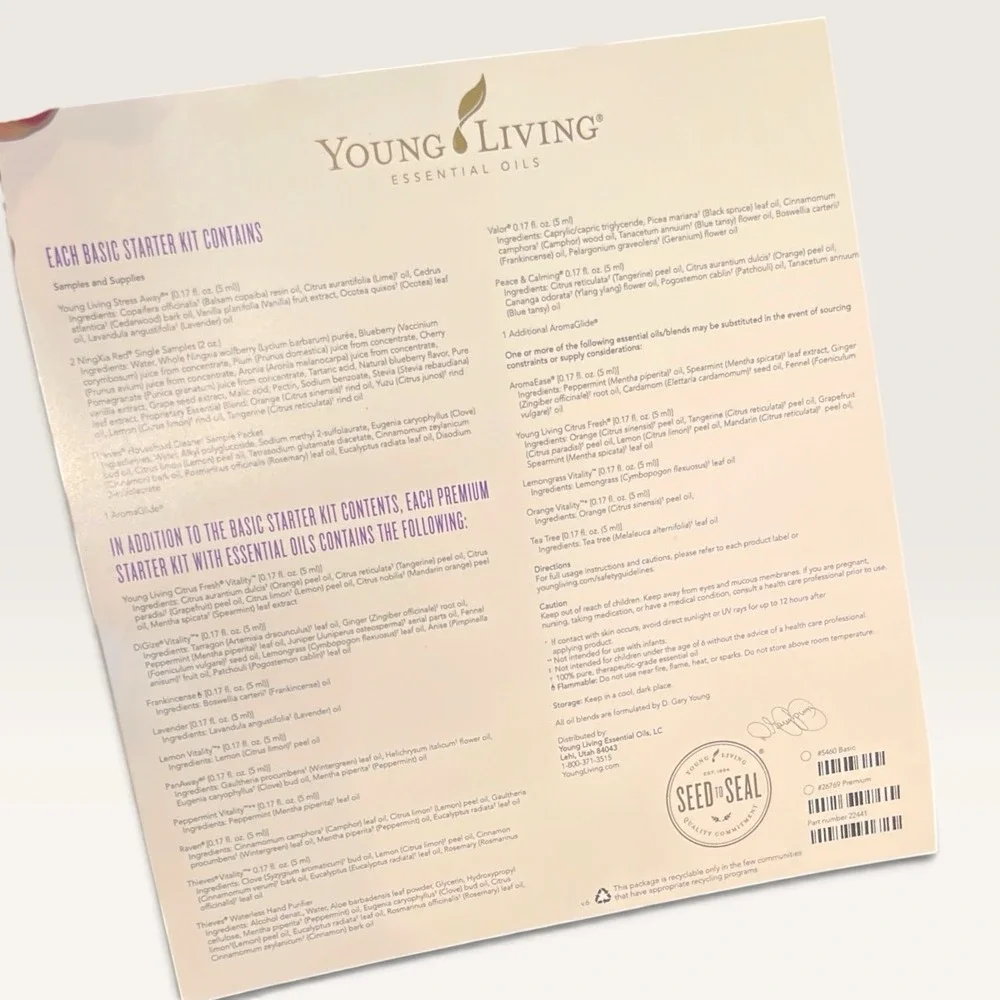 Young Living Essential Oils Starter Kit Sealed 5ml Thieves Lavender Seed to Seal